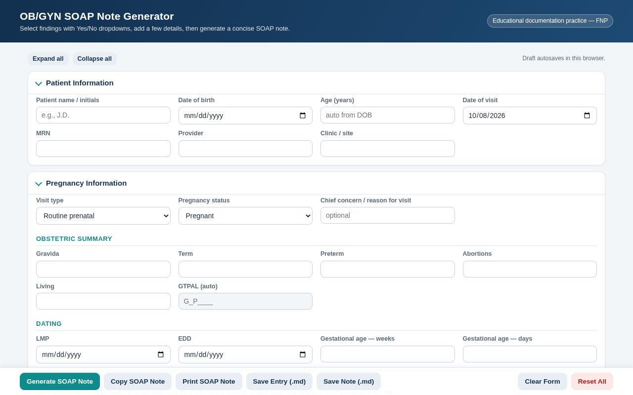 Preview of SOAP Generator