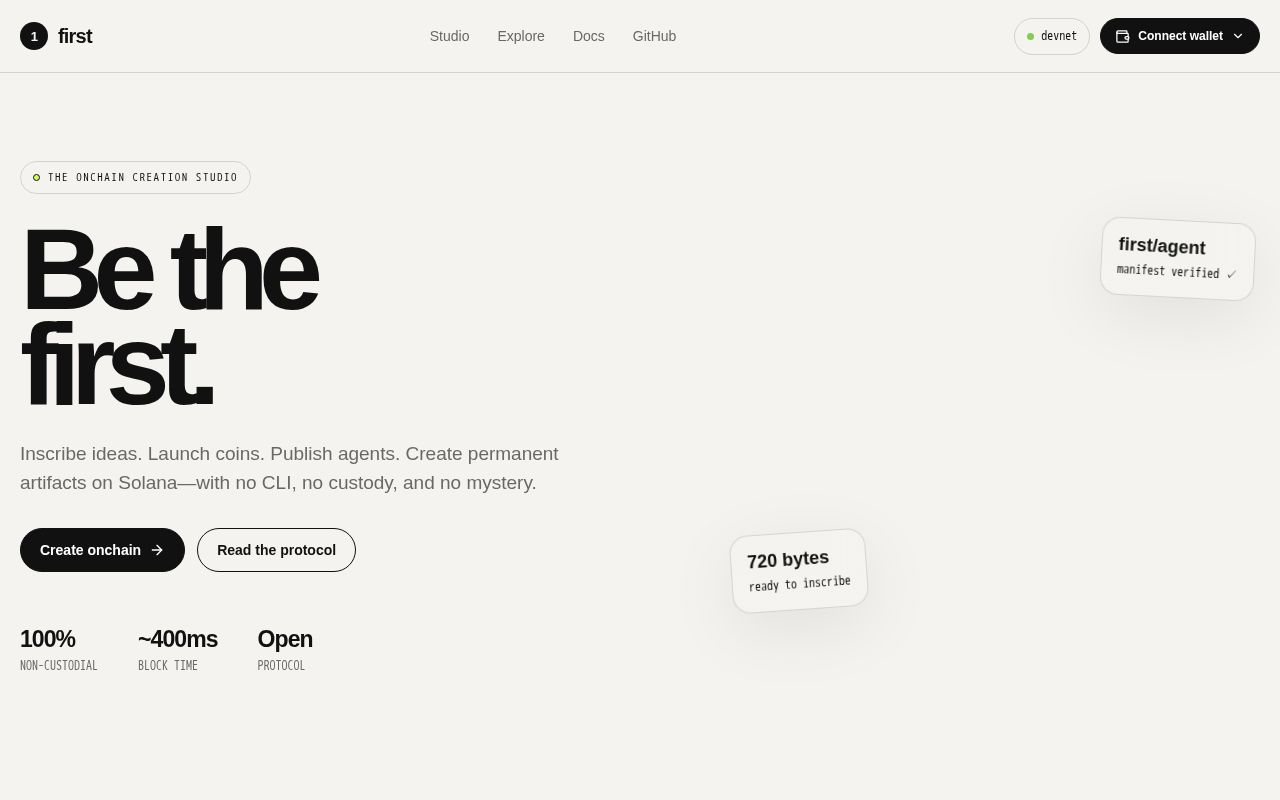 Preview of First Onchain