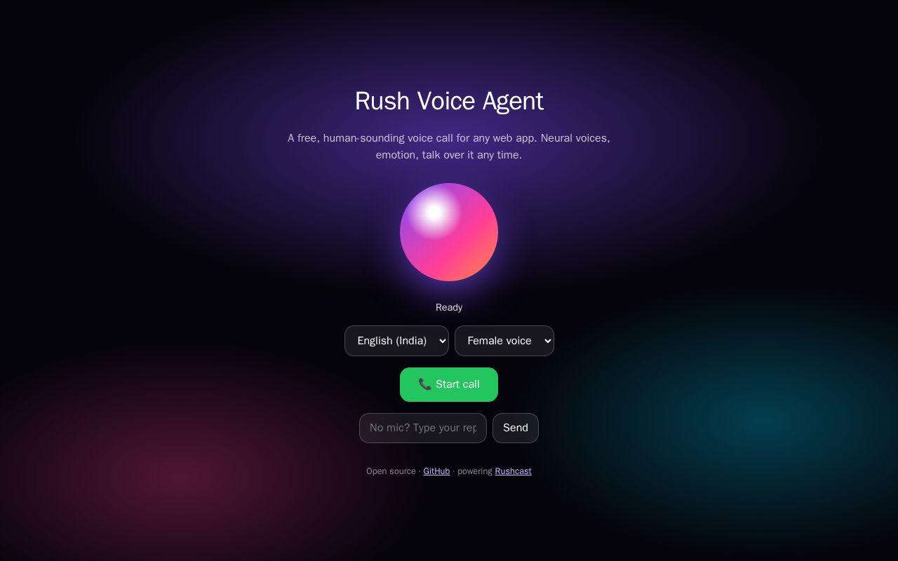 Preview of Rush Voice Agent
