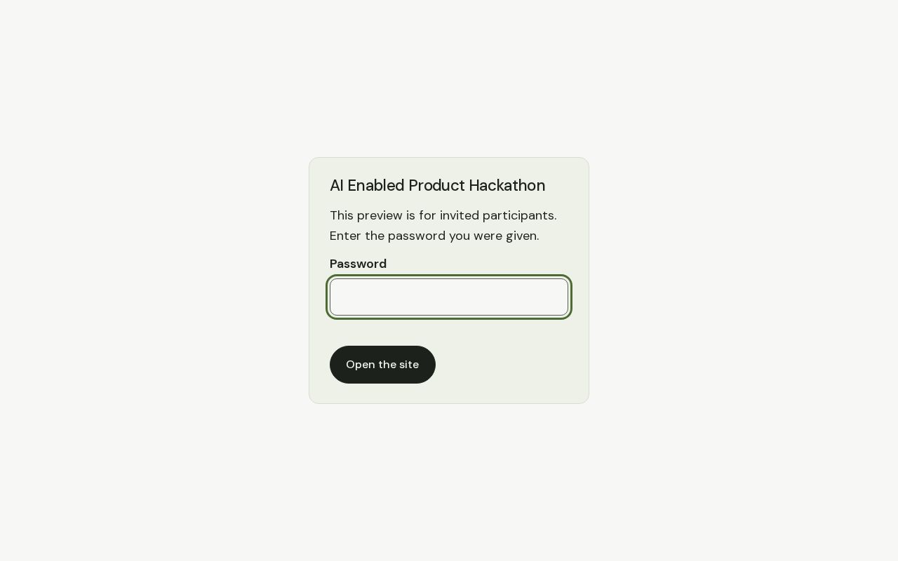 Preview of AI Enabled Product Hackathon