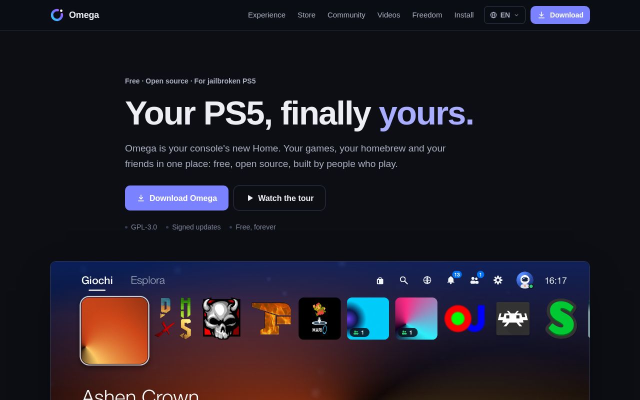 Preview of Omega Dashboard Ps5