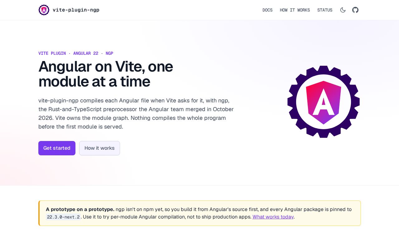 Preview of vite-plugin-ngp: Angular on Vite, one module at a time