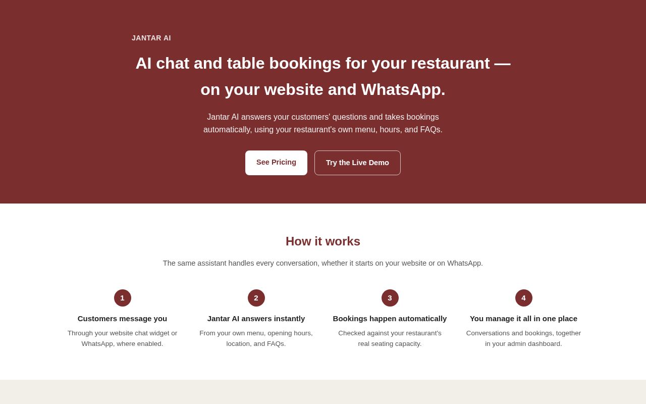 Preview of Restaurant Ai Agent