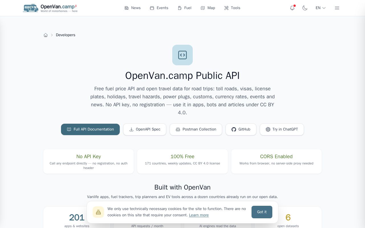 Preview of Openvan Travel Data