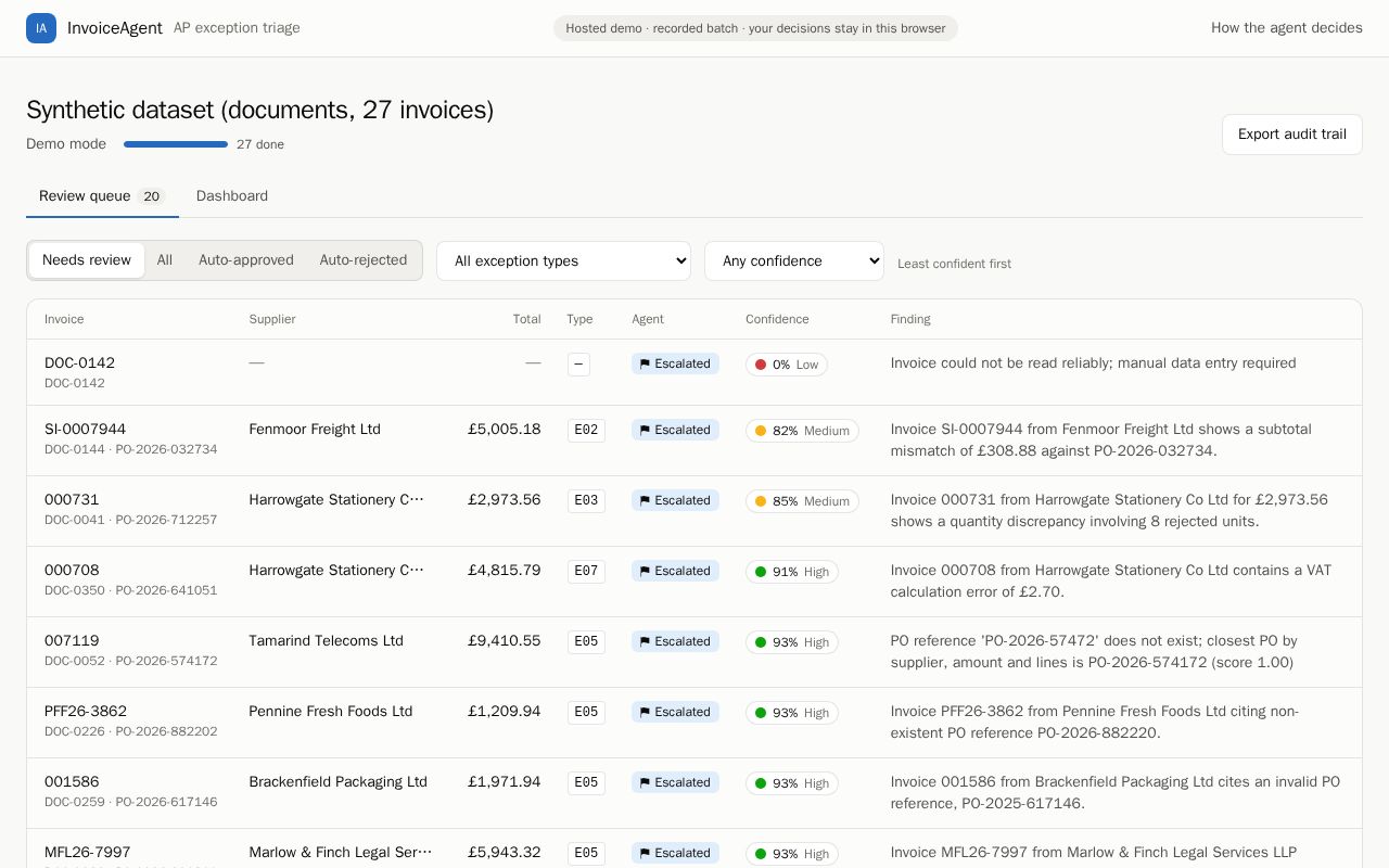 Preview of Invoice Agent