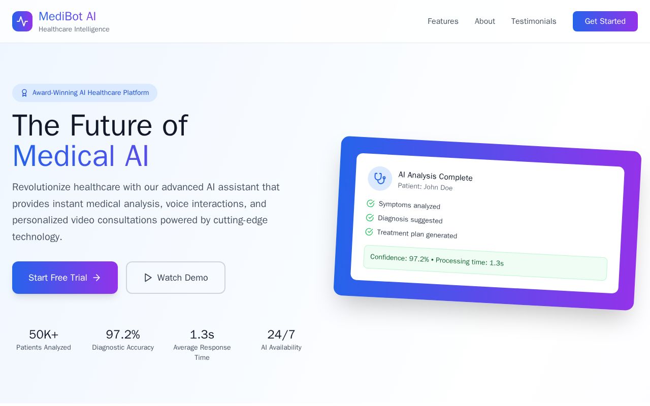 Preview of MediBot – The AI-Powered Medical Assistant