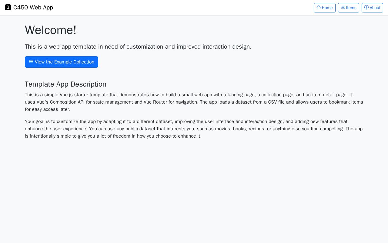 Preview of C450 Web App