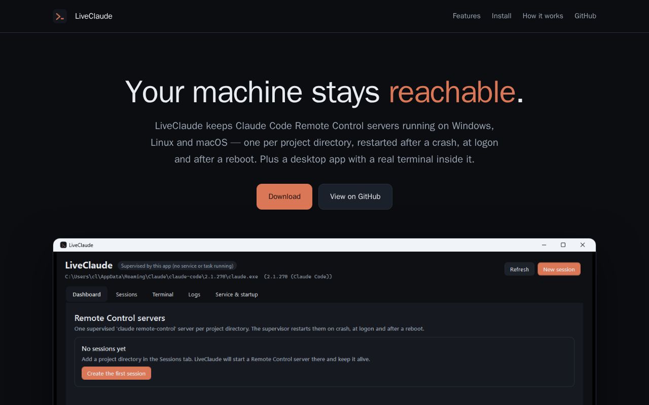 Preview of LiveClaude