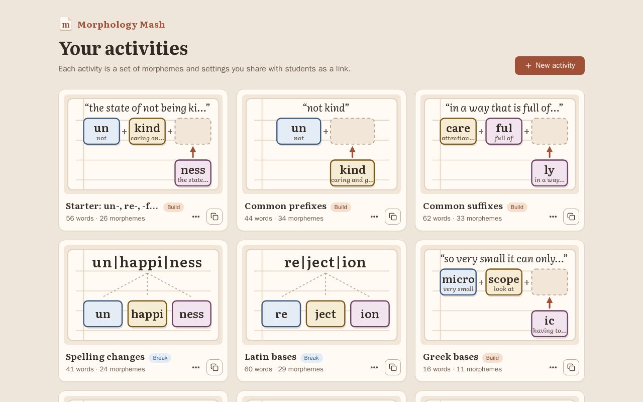 Preview of Morphology Mash