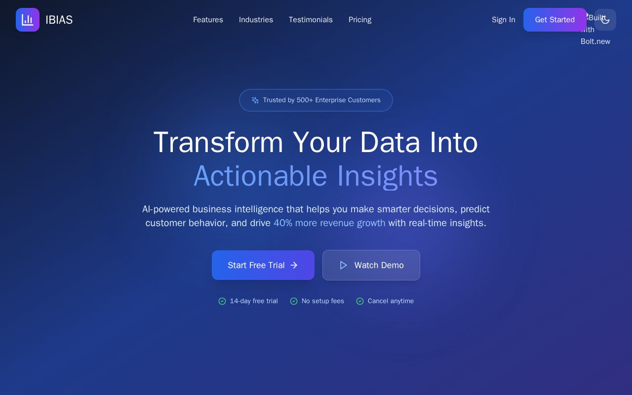 Preview of IBIAS - Integrated Business Intelligence Analytics System