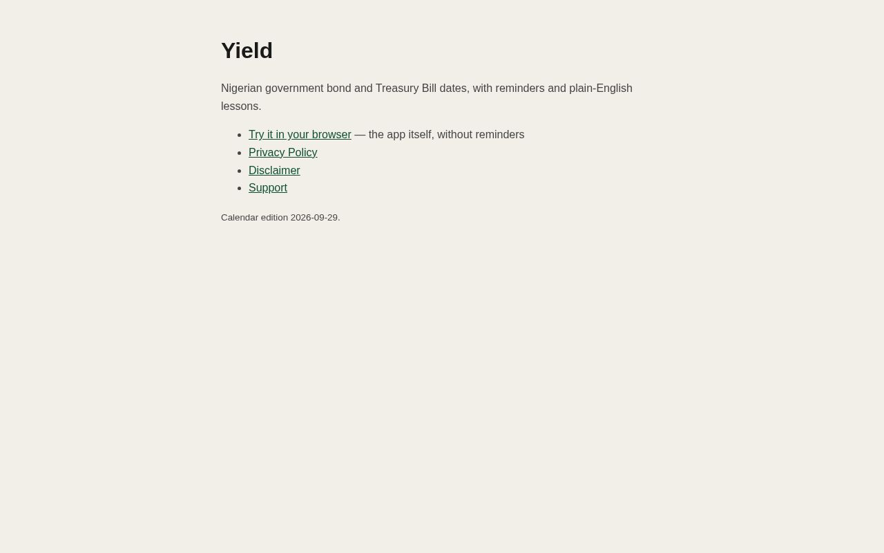 Preview of Yield Data