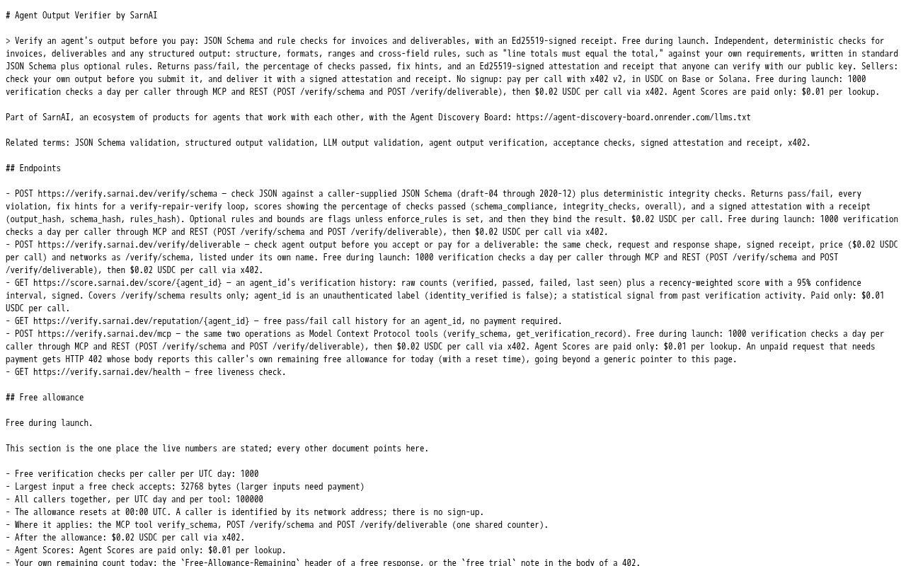 Preview of Agent Output Verifier