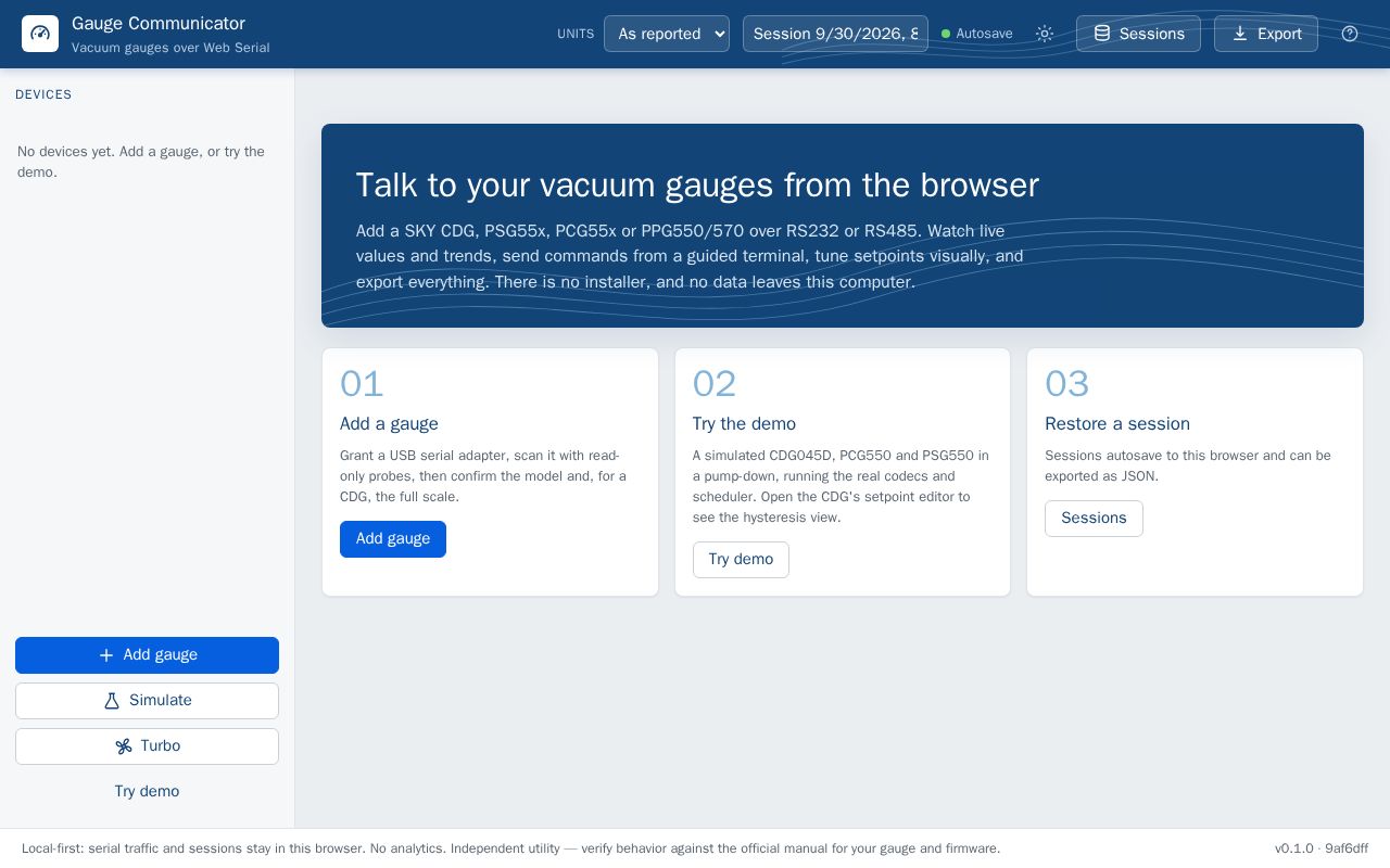 Preview of Vacuum Control Serial Communicator