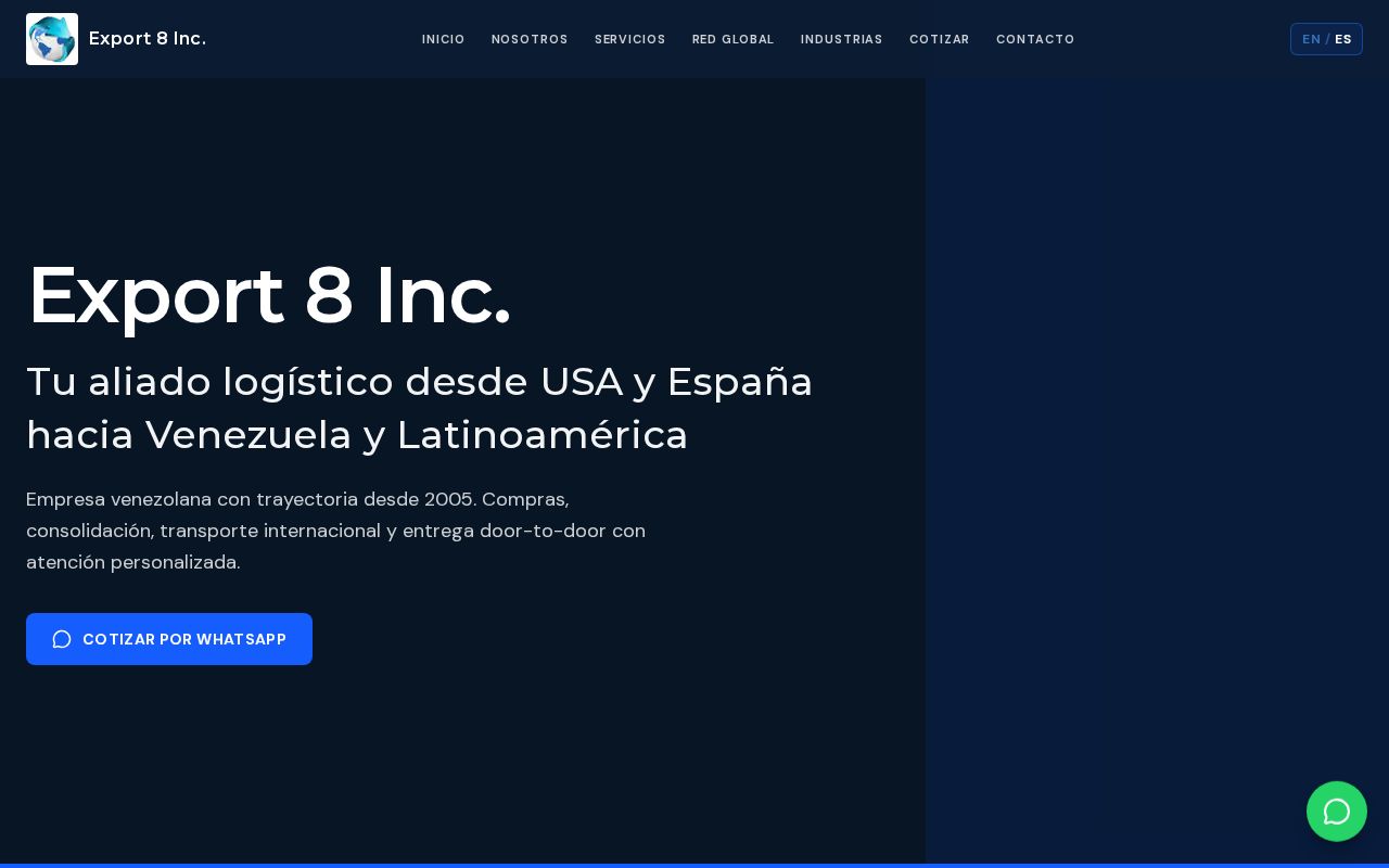 Preview of pagina web de una empresa venezolana de envios puerta a puerta