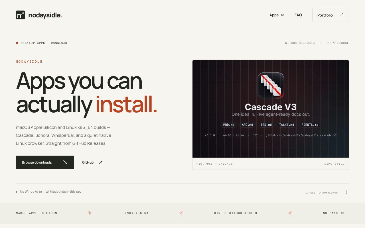 Preview of Nodaysidle Apps