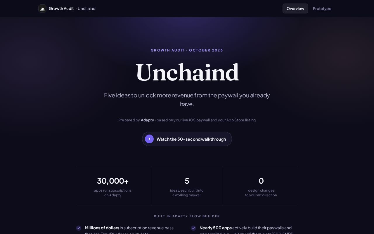 Preview of Unchaind Flow Rebuild
