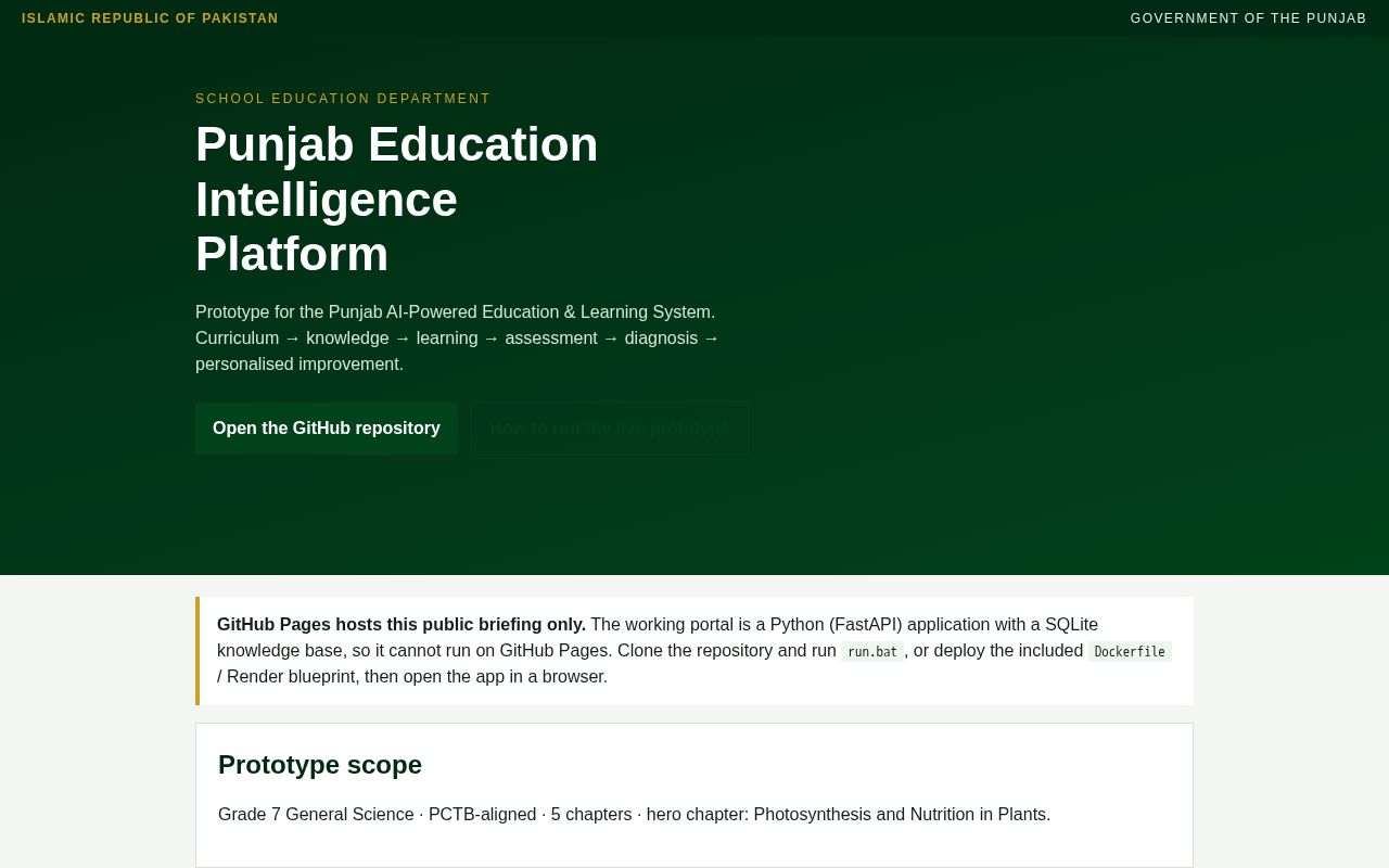 Preview of Punjab Ai Education System