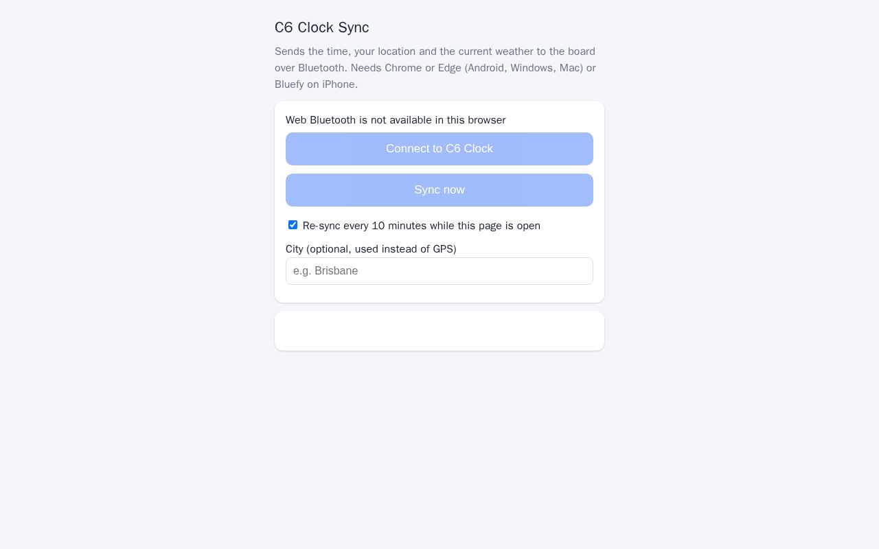 Preview of C6 Clock Sync