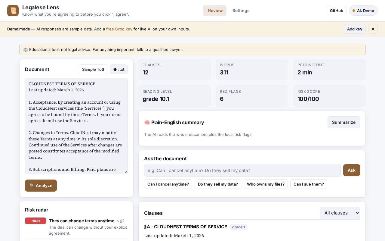 Preview of Contract Reader