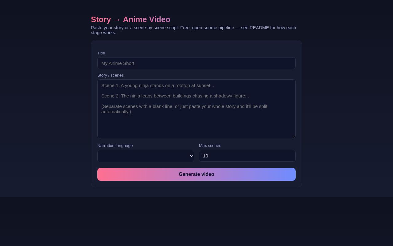 Preview of Anime Video App