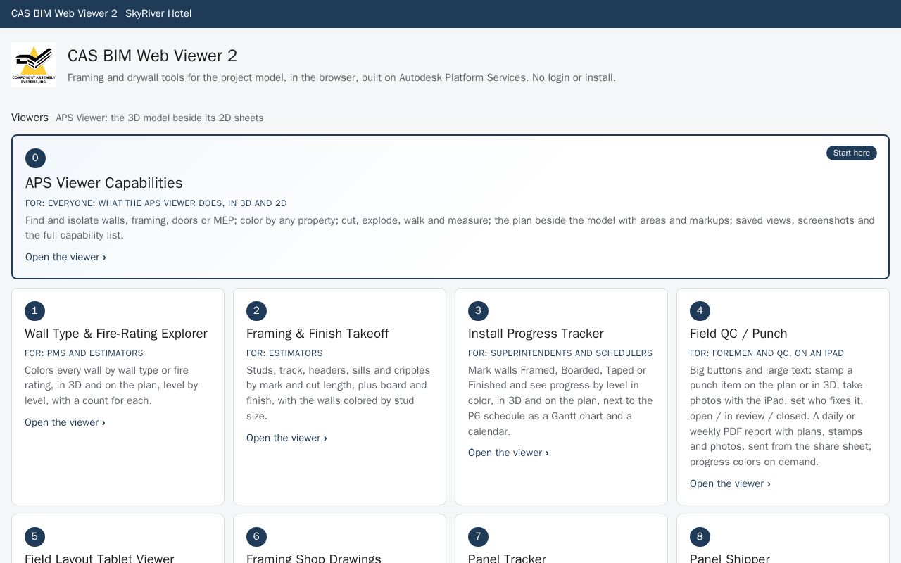 Preview of CAS BIM Web Viewer 2