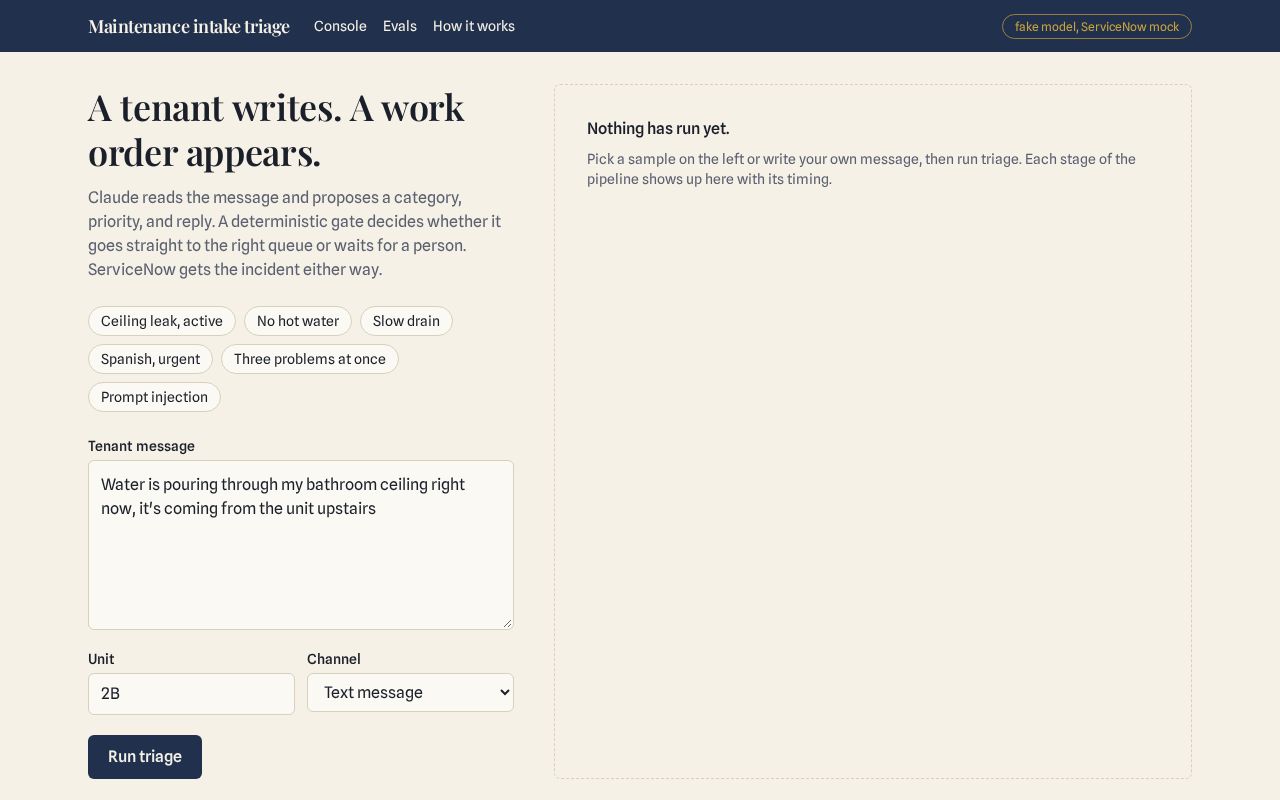 Preview of Claude Servicenow Triage