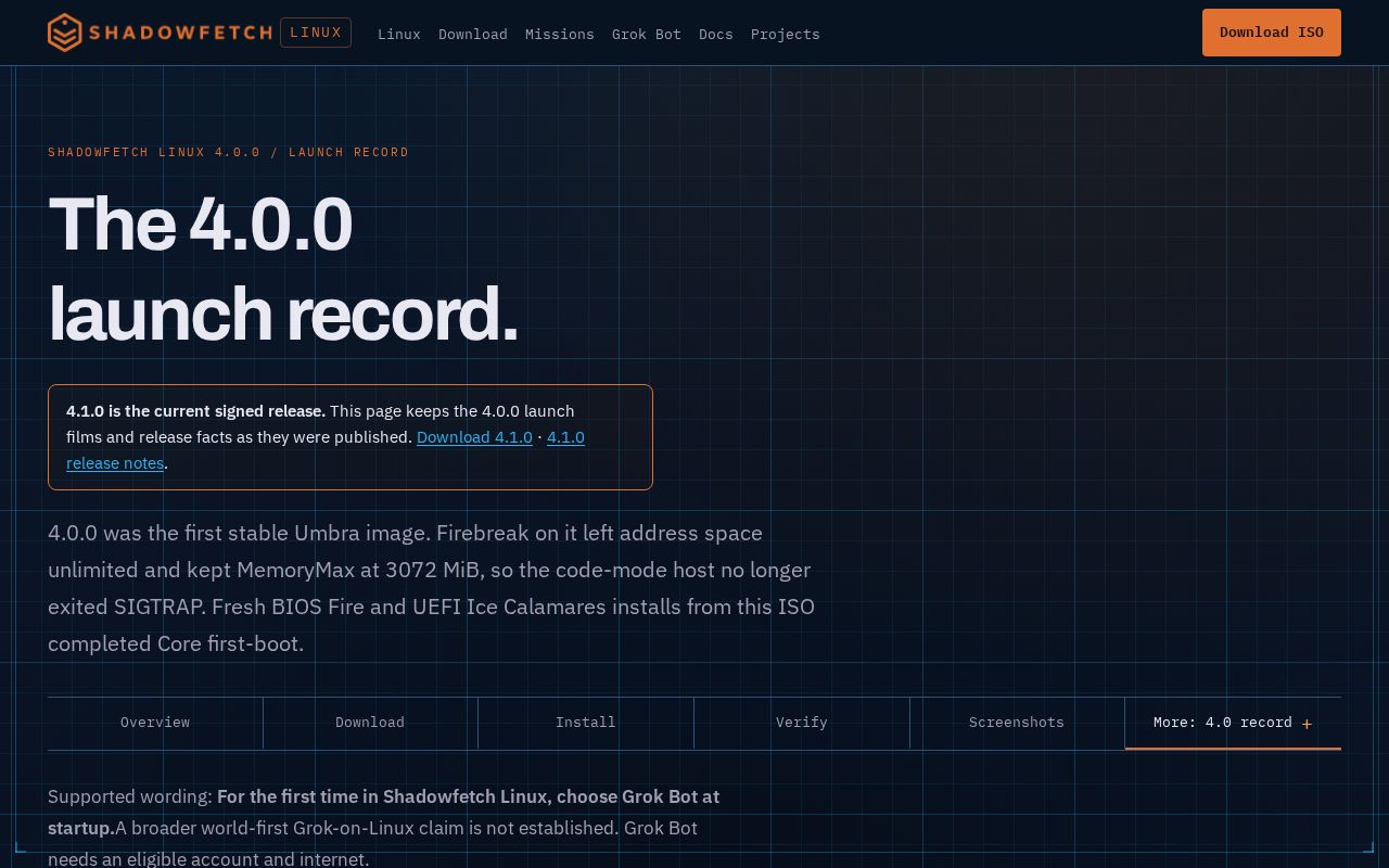 Preview of Shadowfetch Linux 4 0 Preview