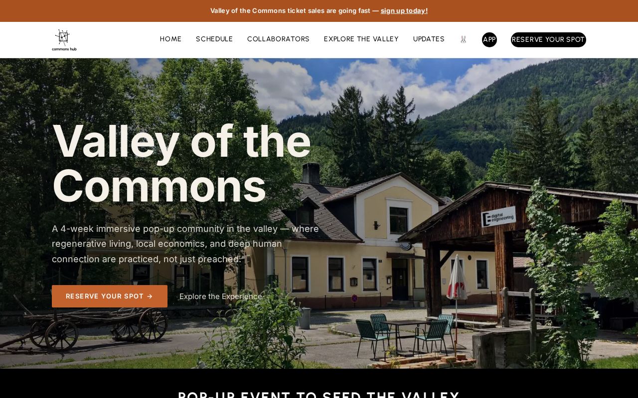 Preview of Valley Commons Website