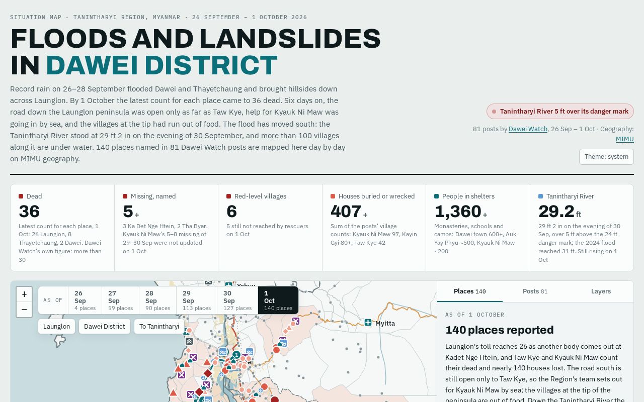 Preview of Dawei Flood Dashboard V5