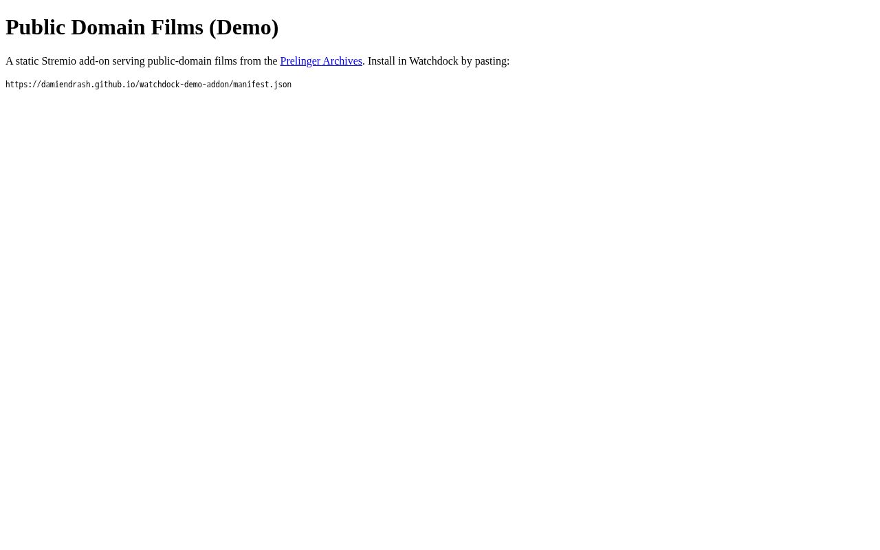 Preview of Watchdock Demo Addon