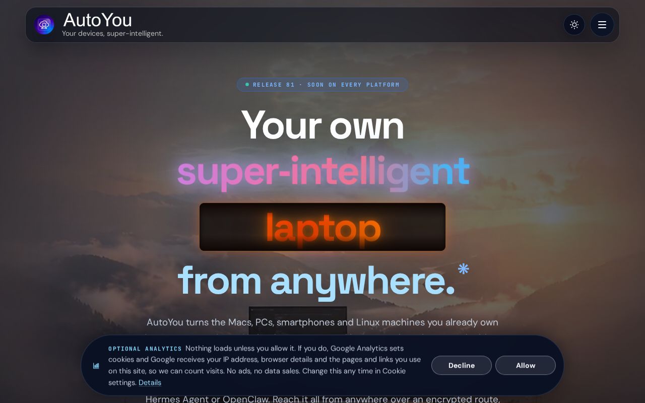 Preview of AutoYou Server