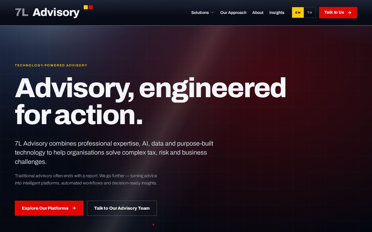 Preview of 7L Advisory website