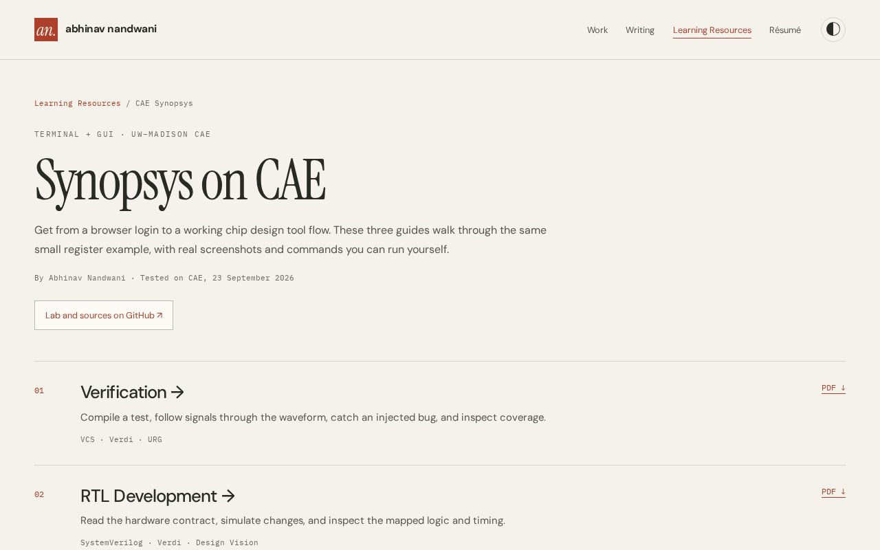 Preview of Cae Synopsys Guides