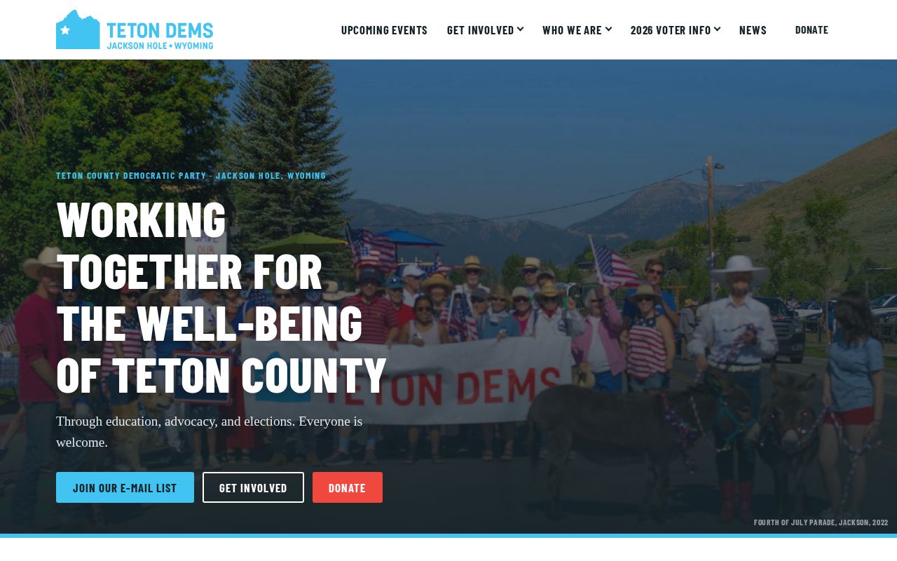 Preview of Teton County Democratic Party website — tetondems.org