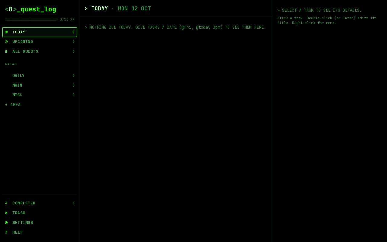 Preview of Quest Log Desktop