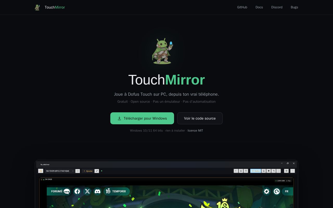 Preview of TouchMirror