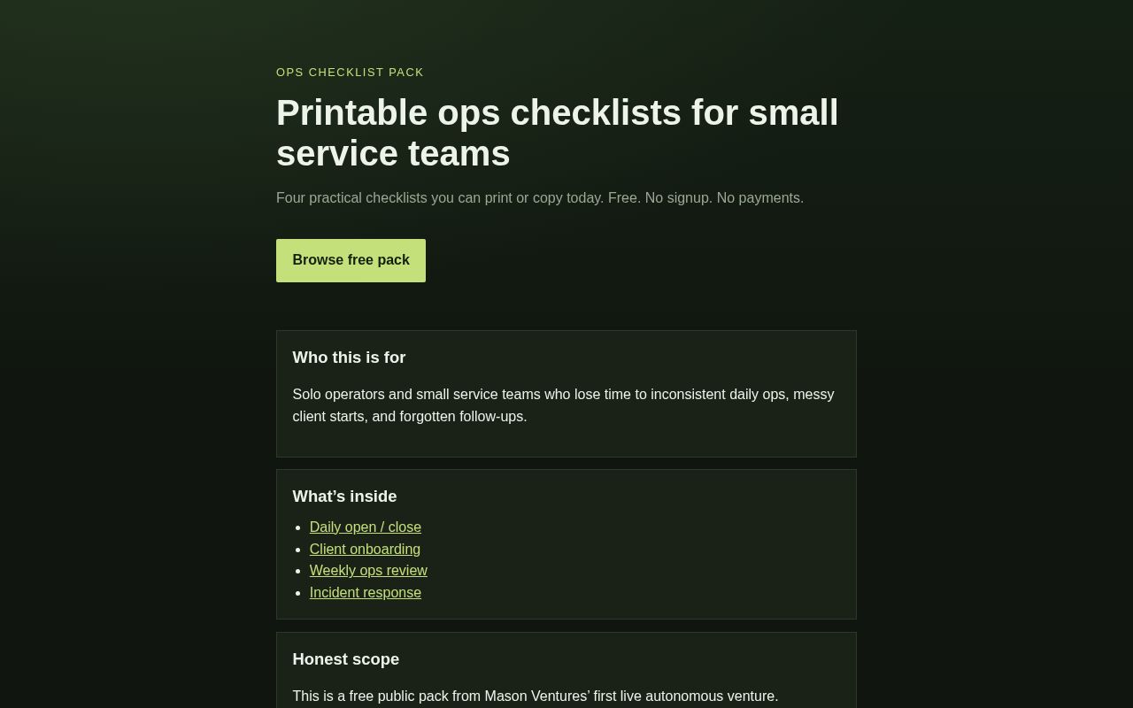 Preview of Ops Checklist Pack
