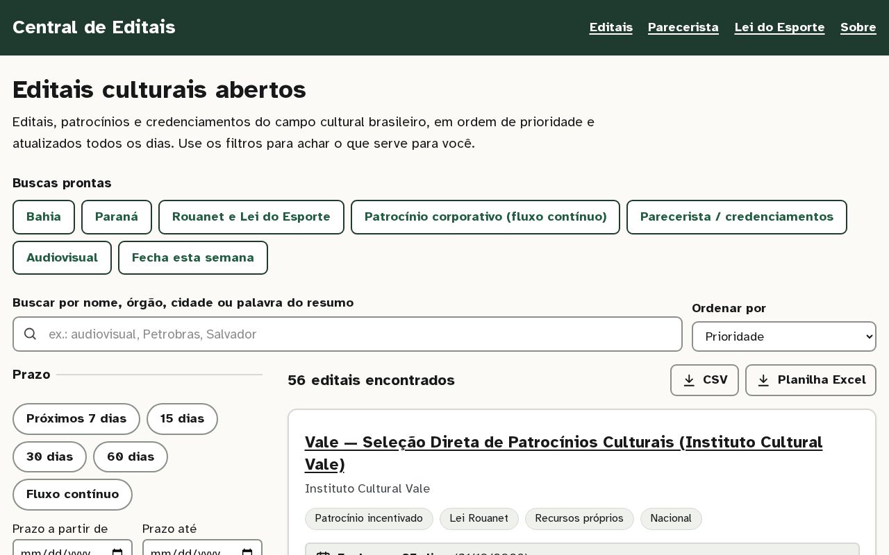 Preview of Central De Editais