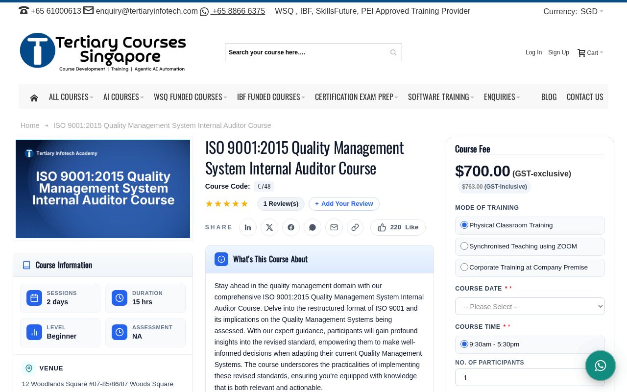 Preview of C748 ISO 9001 2015 Quality Management System Internal Auditor Course