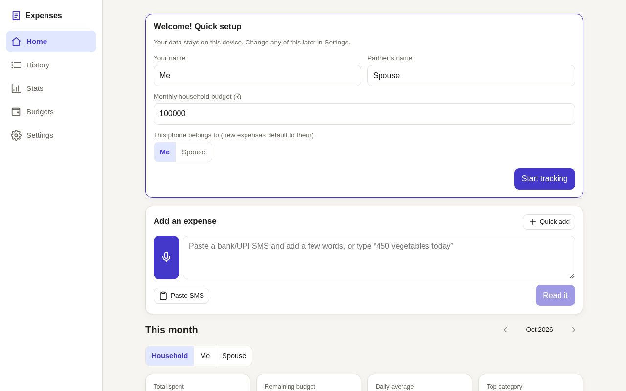 Preview of Expense Tracker