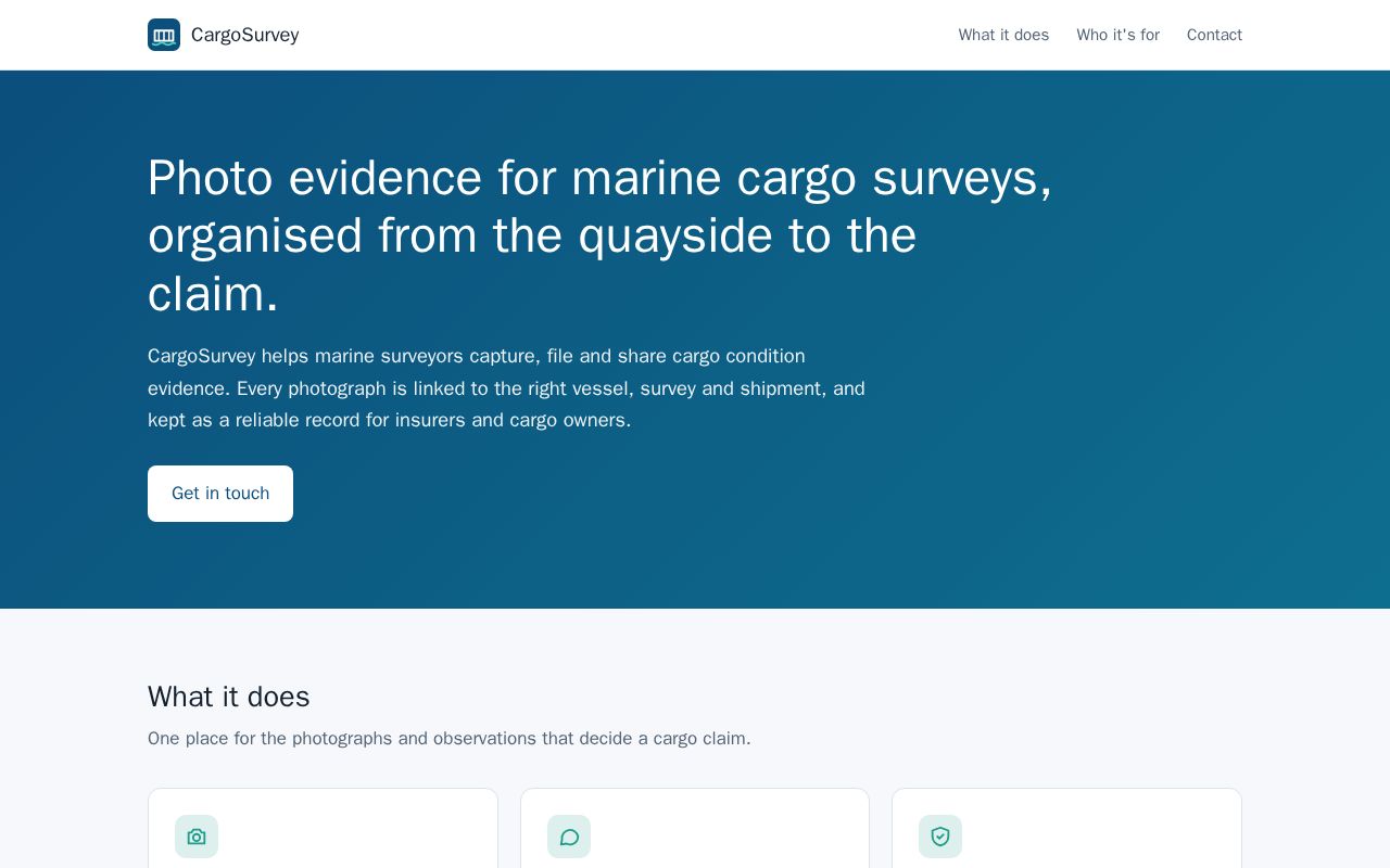 Preview of Website Cargosurvey