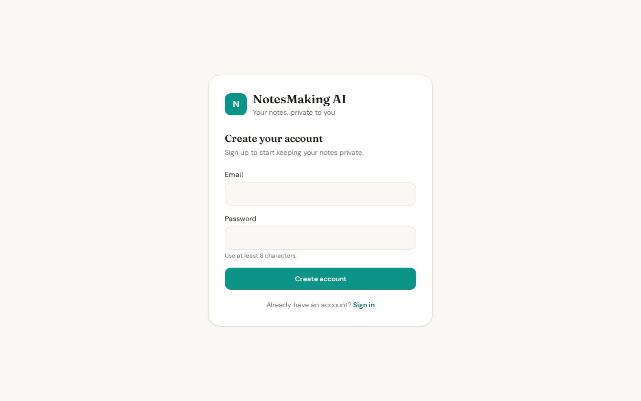 Preview of NotesMaking AI