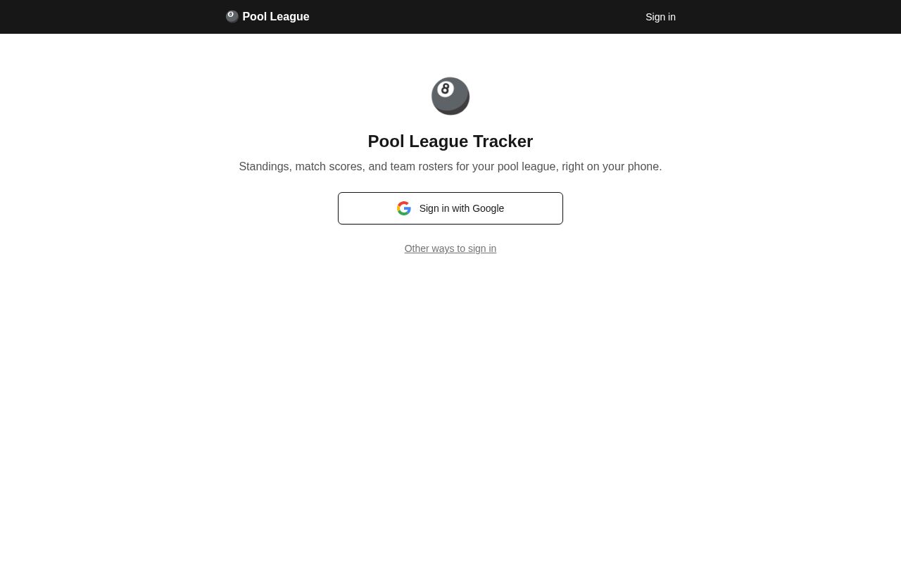 Preview of Pool League Tracker