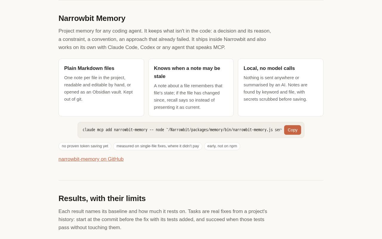 Preview of Narrowbit Memory