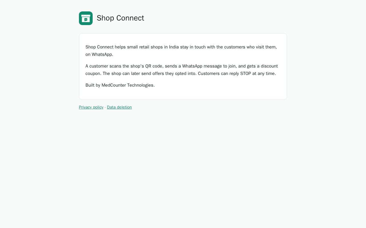 Preview of Shop Connect Site