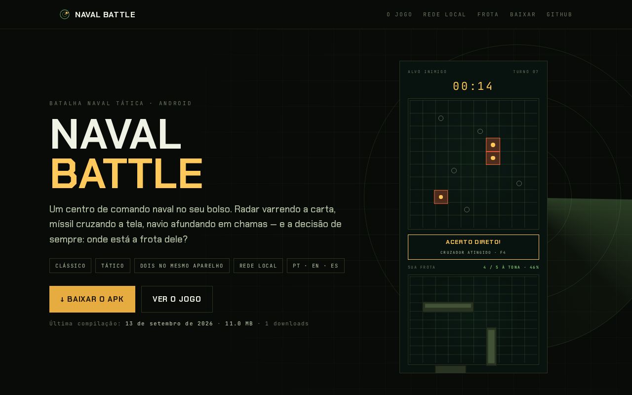 Preview of Naval Battle — batalha naval tática multiplataforma (Kotlin Multiplatform + Compose)
