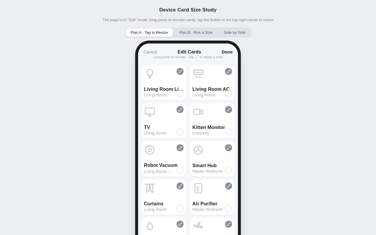 Preview of Home Card Resize ABTest