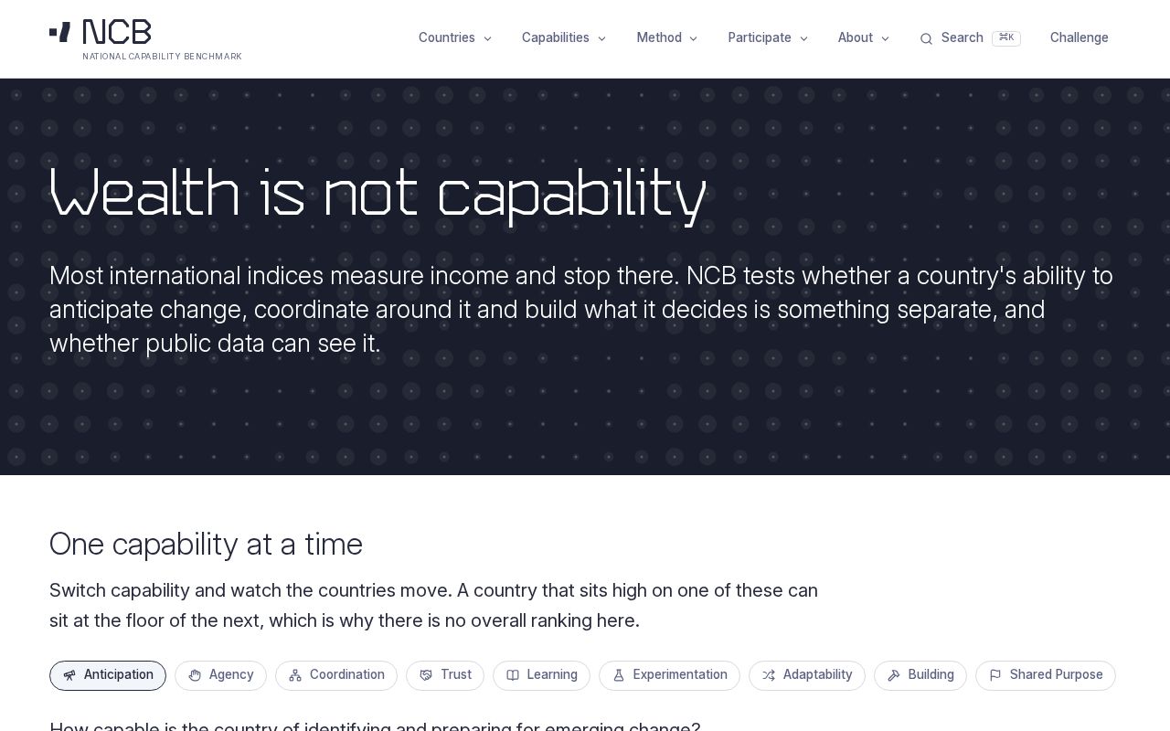 Preview of National Capability Benchmark