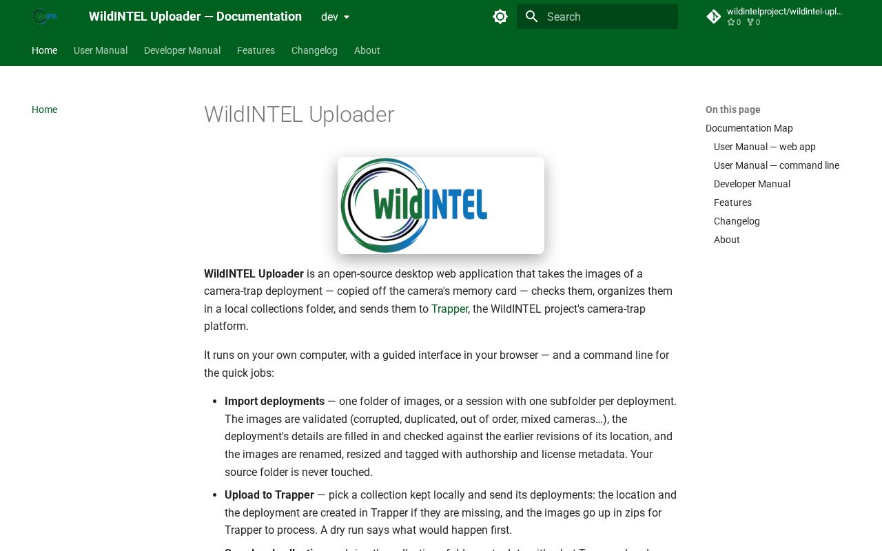 Preview of Wildintel Uploader