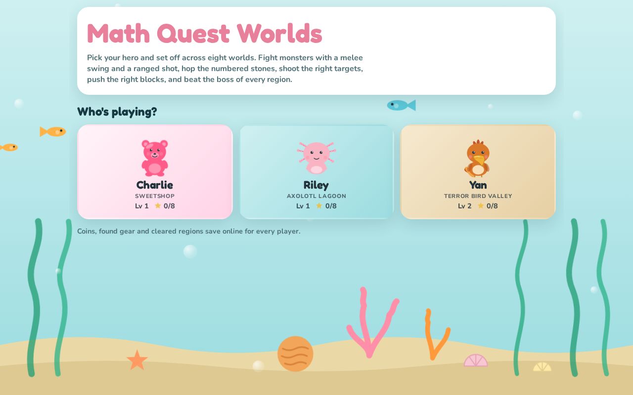 Preview of Math Quest Worlds